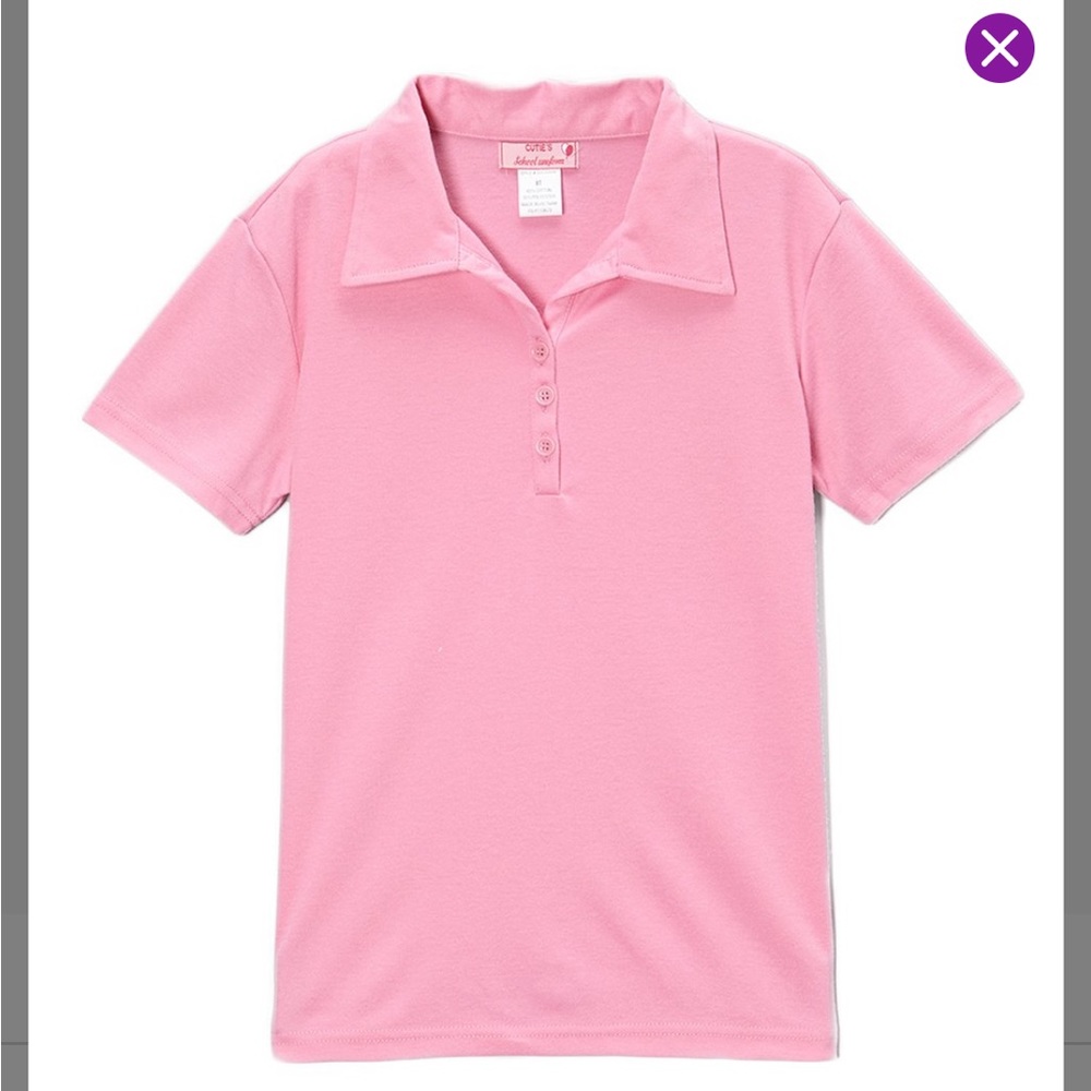 Girls Pink Uniform Polo shirt Size 10